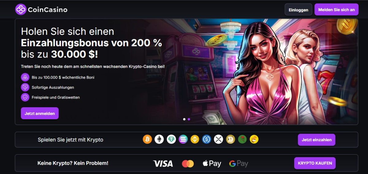 CoinCasino – Krypto-freundliches Casino mit modernen Spielen